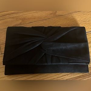 NWT black suede evening clutch